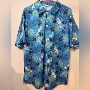 Men’s Miami Marlins Hawaiian Shirt Size XL